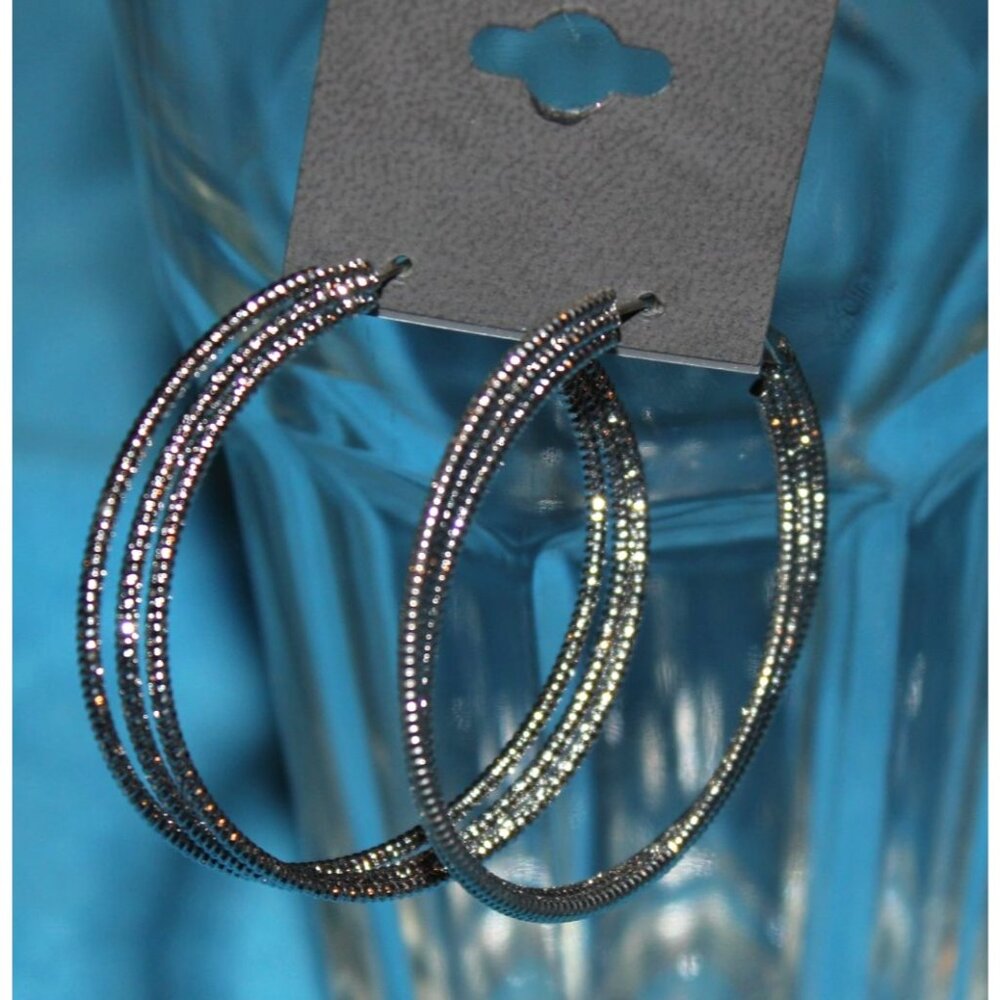 Express Silver Multi-Wire Hoop Earrings Vintage Y2K Deadstock